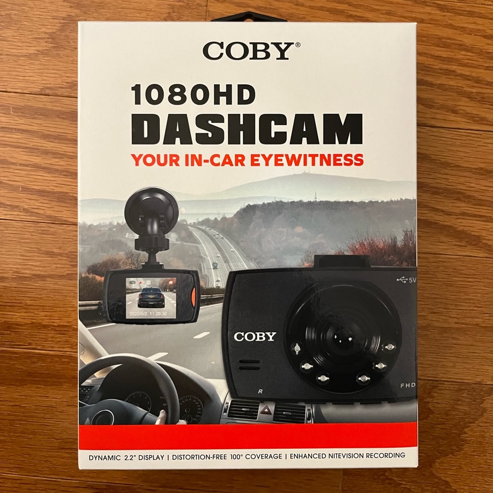 COBY Black 1080HD Dashcam Video Recording 2.2” Display BRAND NEW IN BOX